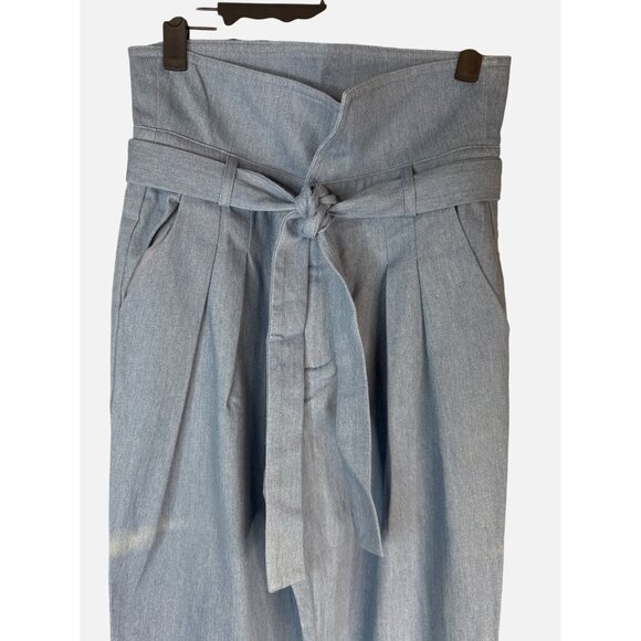2/$30 NWT Choosy Size 4 Light Blue High-Waisted Tie-Belted Light Denim Pants - Picture 9 of 15